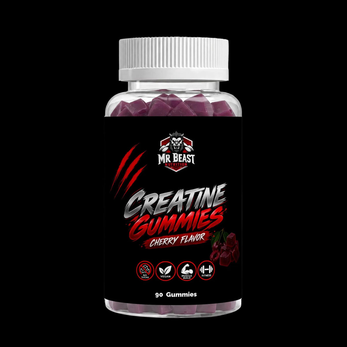 MrBeast Nutrition - Creatine Gummies Cherry 90pcs