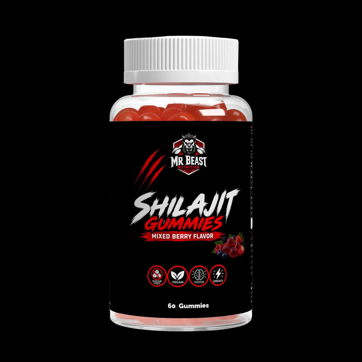 MrBeast Nutrition - Premium Shilajit Gummies Mixed Berry 60pcs