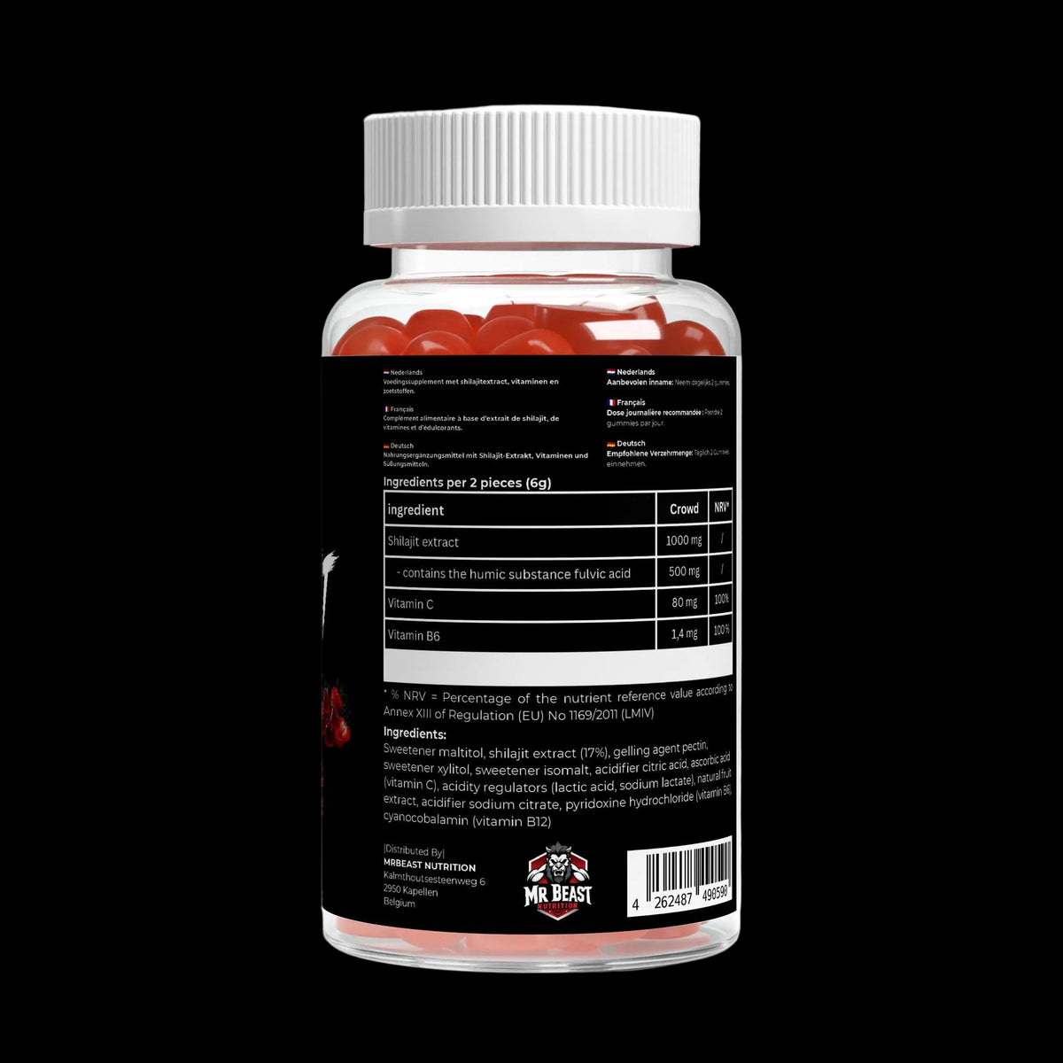 MrBeast Nutrition - Premium Shilajit Gummies Mixed Berry 60pcs