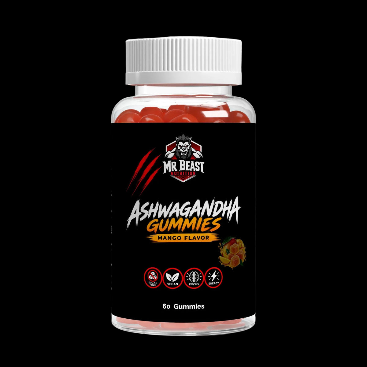 MrBeast Nutrition - Ashwagandha Gummies Mango 60pcs