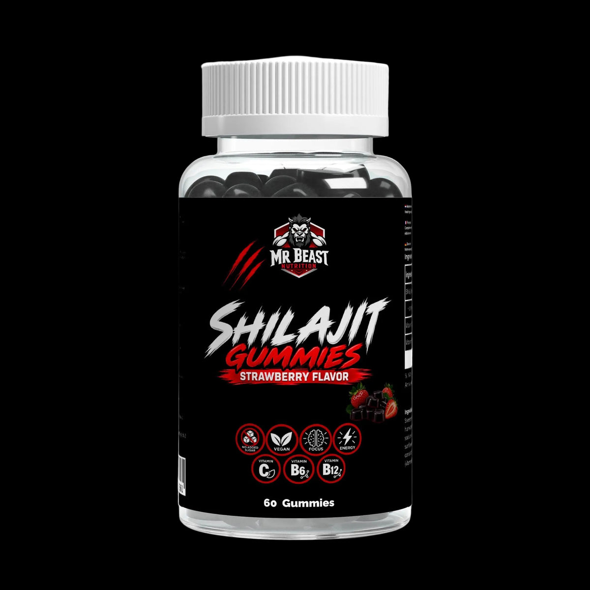 MrBeast Nutrition - Premium Shilajit Gummies Strawberry 60pcs